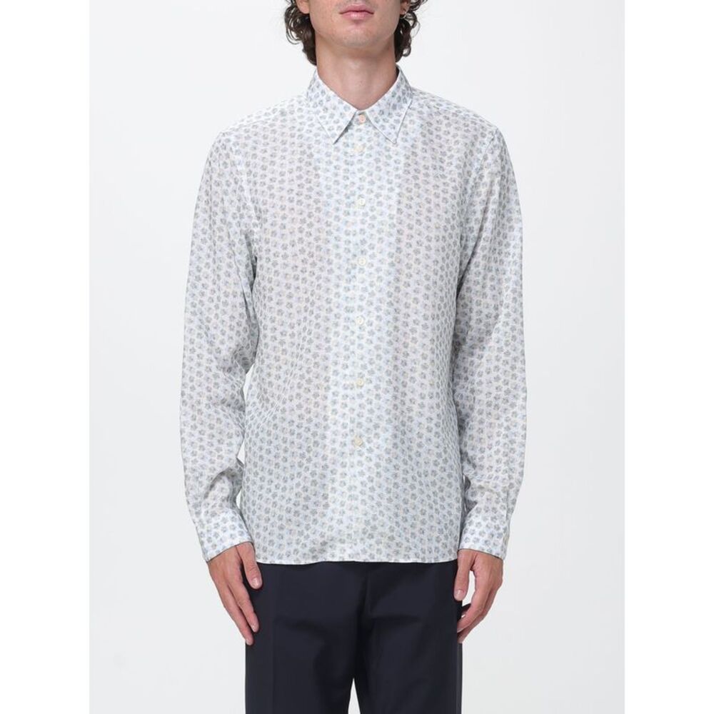 Paul Smith Men Paul Smith Slim Fit Floral Lyocell Shirt With French Collar